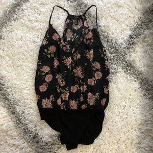🚫SOLD🚫 Forever 21 Black Floral Tank Body Suit S